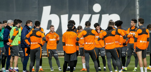 El Valencia entrenando