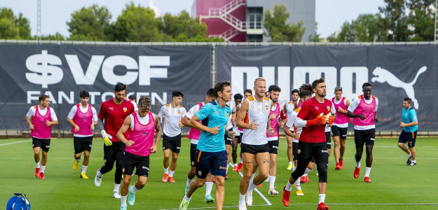El Valencia entrenando