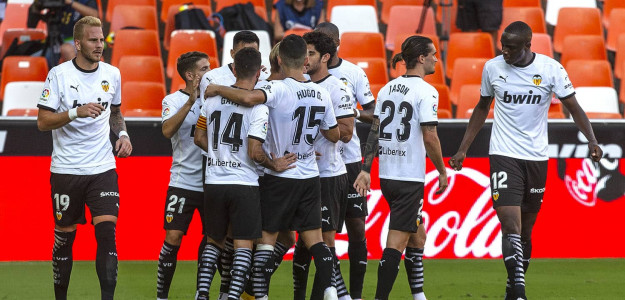 El Valencia celebrando un gol
