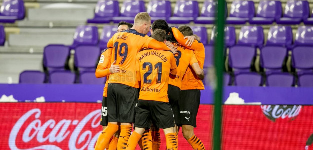 El Valencia celebra un gol 