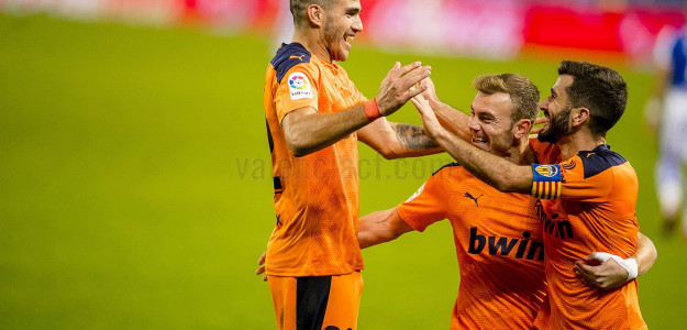 El Valencia celebrando un gol