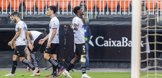El Valencia celebra un gol 