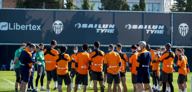 El Valencia entrenando