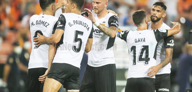 El Valencia celebrando un gol