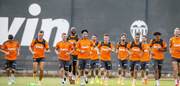 El Valencia entrenando