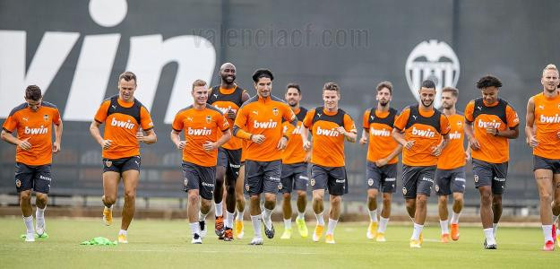 El Valencia entrenando