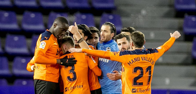 El Valencia celebrando una victoria