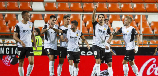El Valencia celebrando un gol