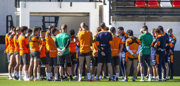 El Valencia entrenando
