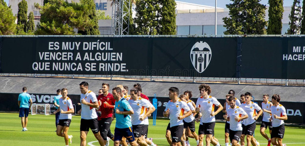 El Valencia entrenando