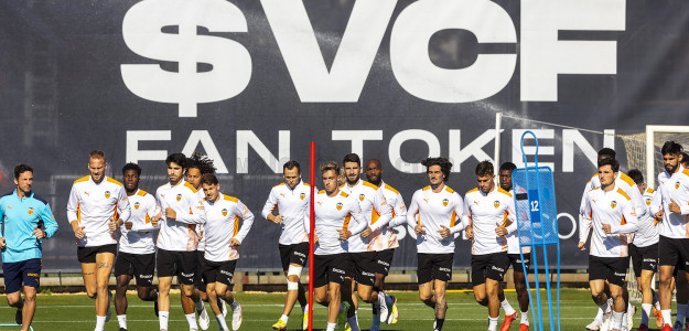 El Valencia entrenando