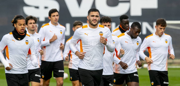 El Valencia entrenando