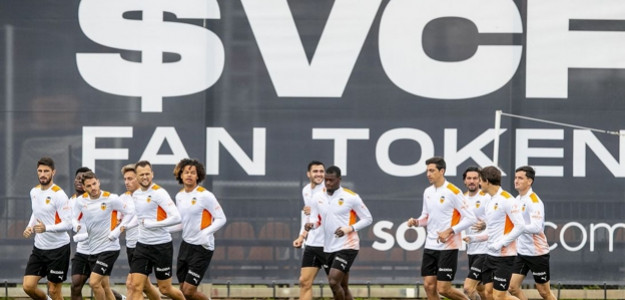 El Valencia entrenando