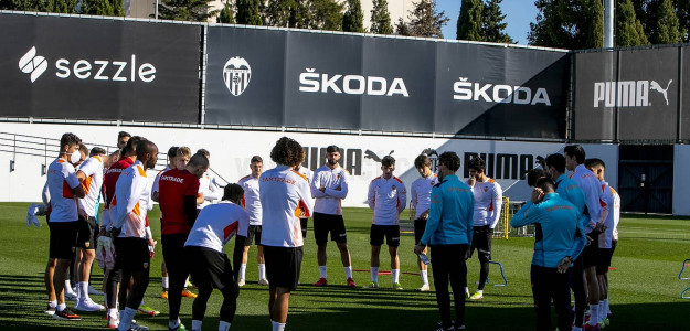 El Valencia entrenando