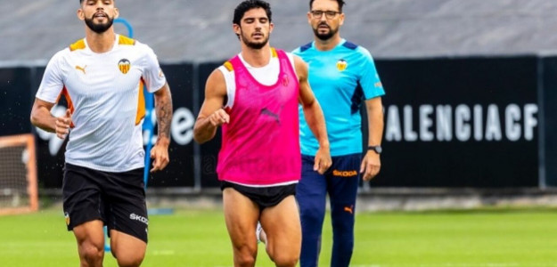 El Valencia entrenando