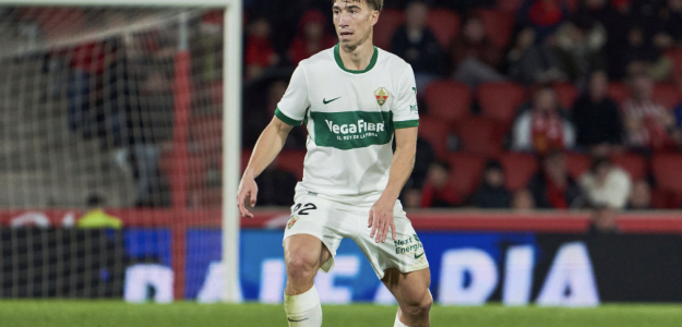 Affengruber durante un partido con el Elche en el Martínez Valero
