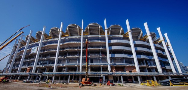 Estructura cubierta Nou Mestalla en construcción Valencia CF
