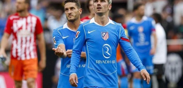 Antoine Griezmann celebra gol contra Valencia CF en Mestalla
