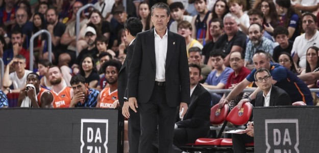 Pedro Martínez durante la rueda de prensa tras ganar al Barcelona