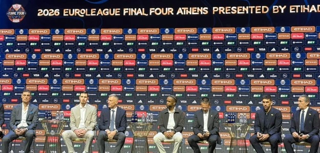 Pedro Martínez y Jean Montero en rueda de prensa Final Four Atenas