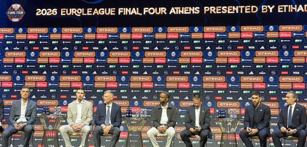 Pedro Martínez y Jean Montero en rueda de prensa Final Four Atenas