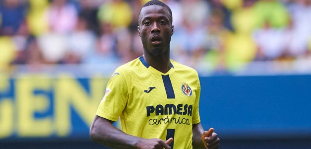 Nicolas Pépé celebra su gol en la goleada del Villarreal al Levante