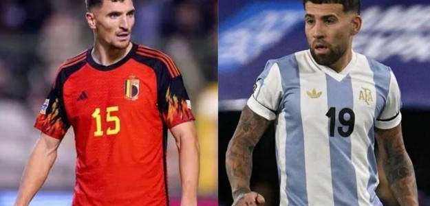 Otamendi y Meunier durante un partido con sus selecciones nacionales