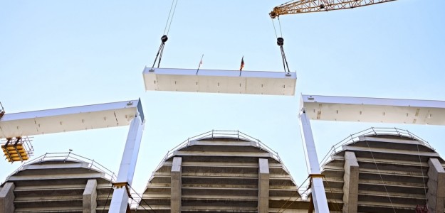 Pilares acero Nou Mestalla Valencia CF construcción estadio obras
