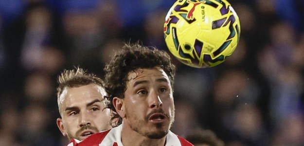 José Giménez, defensa del Atlético de Madrid, en acción durante un partido