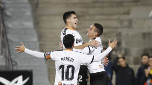El Valencia celebra un gol 
