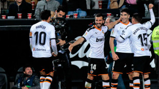 El Valencia celebra un gol 