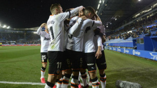 El Valencia celebrando un gol