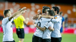 El Valencia celebra un gol 