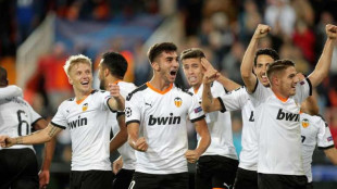 El Valencia celebra un gol 