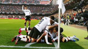 El Valencia celebra un gol 