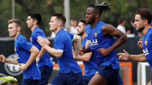 El Valencia entrenando
