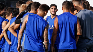 El Valencia entrenando