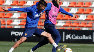 El Valencia entrenando