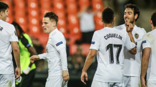 El Valencia celebrando un gol