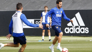 El Valencia entrenando