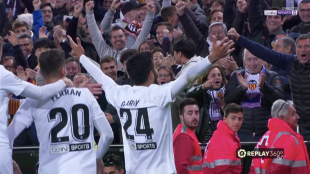 El Valencia celebrando un gol