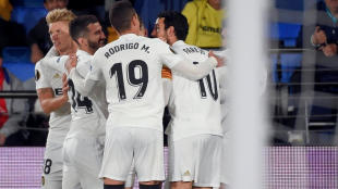 El Valencia celebrando un gol