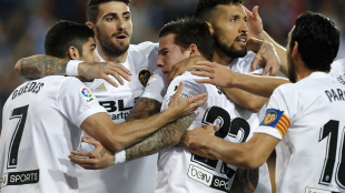El Valencia celebrando un gol