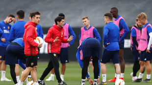 El Valencia entrenando