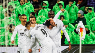 El Valencia celebrando un gol
