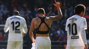 El Valencia celebrando un gol
