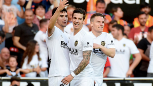 El Valencia celebrando un gol