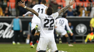 El Valencia celebrando un gol