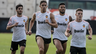 El Valencia entrenando