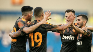 El Valencia celebrando un gol